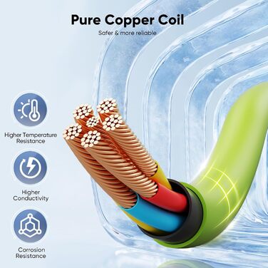 Зарядний кабель EVJUICION тип 2, режим 3 / 32А / 7,2 кВт / 1-фазний / 8 метрів, зарядний кабель для електромобілів типу 2, IP55, к