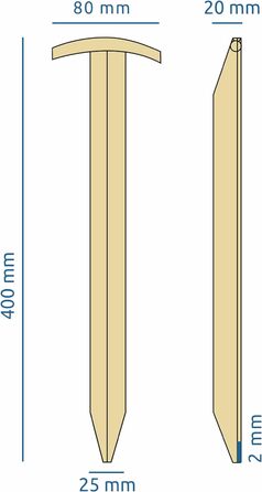 Ваш GEAR 8 x Кілочок для намету TT 400 Набір сталевих кілочків Т-подібного профілю 400 x 80/25 x 20 мм