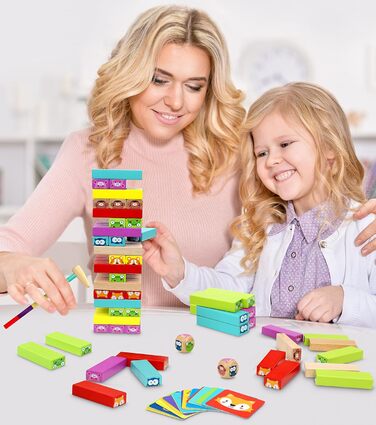 Іграшки Pourbibibi для хлопчиків і дівчаток від 3 4 5 років дерев&39яна іграшка хитка вежа Настільна гра для дітей та сім&39ї Наст