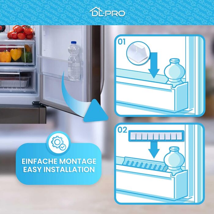 Тримач для пляшок DL-pro 34,5x3,5 см для холодильників Bosch, Siemens, Neff, Constructa (00791396), полиця для пляшок у дверцятах холодильника