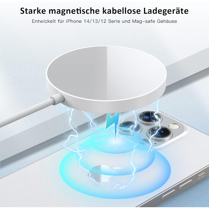 Бездротовий зарядний пристрій Mag-Safe Charger для iPhone Магнітна зарядна станція Індуктивна бездротова зарядна панель Сумісна з