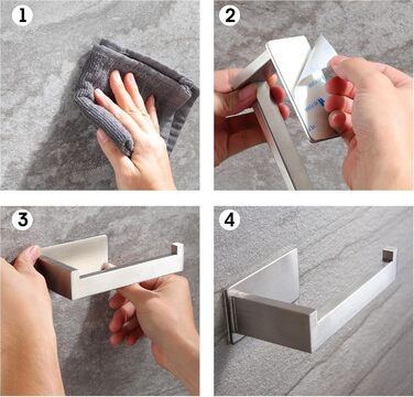 Тримач для туалетного рушника / тримач для туалетного рушника Без свердління, Самоклеючий тримач для туалетного рушника з нержавію