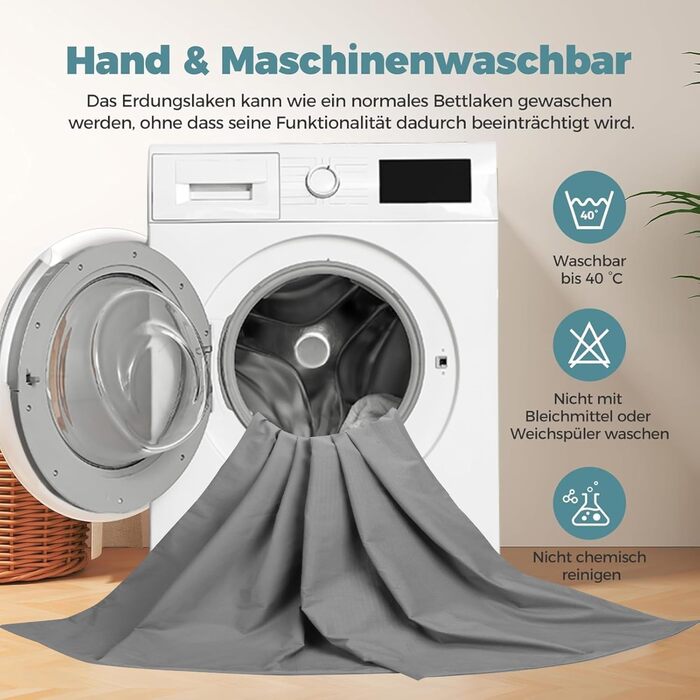 Килимок для заземлення 150x200 см Дихаюче простирадло для заземлення Срібне волокно Заземлюючий простирадло для здоров&39я із заземлюючим кабелем для кращого сну Бежевий 150X200 см