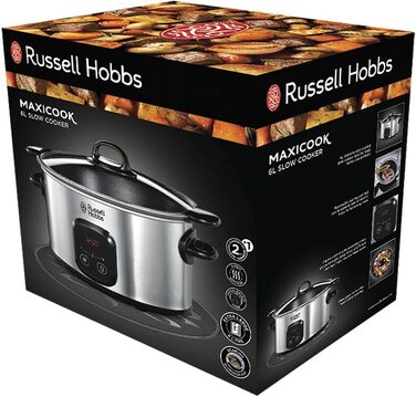 Повільноварка Russell Hobbs каструля з антипригарним покриттям 6 л XL, програмований таймер/час приготування Maxicook (3 налаштува