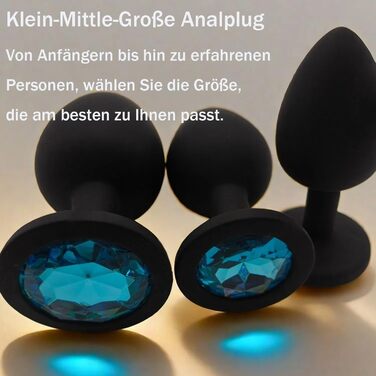 Набір анальних пробок ZYQMEL, силікон, синій, 3 шт.