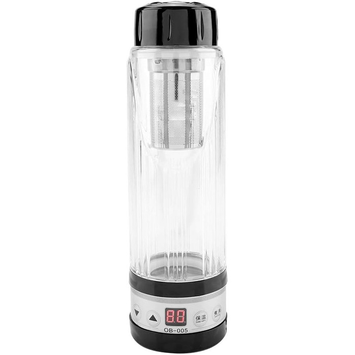 Автомобільний чайник Haofy, 12В / 24В 95Вт, 420мл подорожній чайний кухоль водонагрівач кружка пляшка тримач (чорний)