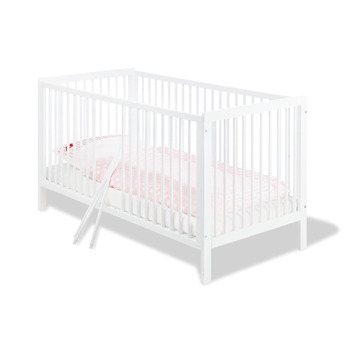 Дитяче ліжко Lenny 140 x 70 см - з 3 знімними перекладинами з масиву сосни, біле лакове покриття, 11 14 75 -