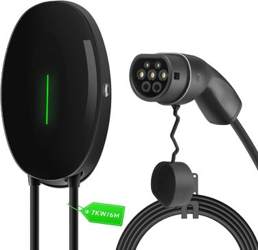 Настінне кріплення зарядного пристрою WISSENERGY EV з однофазною домашньою зарядною станцією Wallbox на 7 кВт типу 2, 32А, зарядни