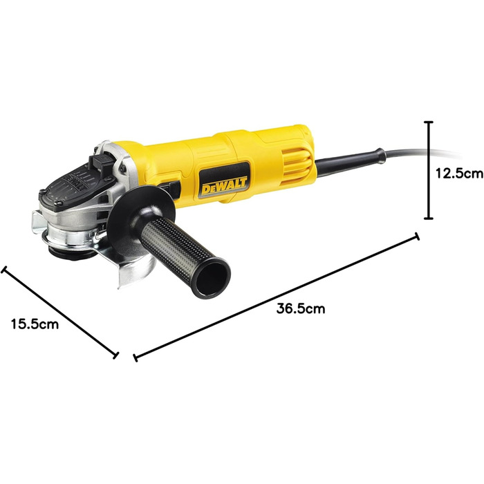 Кутова шліфувальна машина DEWALT 125 мм DWE4057 (800 Вт, 11 800 об/хв, обмотка двигуна захищена епоксидною смолою, захист від повт