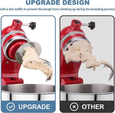 Спіральний гачок для тіста Cofun з нержавіючої сталі для міксера Kitchenaid, 4.5 кВт 5 кВт Насадки для нахиленого міксера для тіста Kitchenaid можна мити в посудомийній машині, (C2302) Спіральний гачок