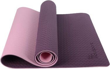 Тренажер Fidusport TPE Yoga Mat - Нековзний плечовий ремінь для фітнесу, пілатесу та гімнастики - Килимок для вправ з плечовим ременем і легкою конструкцією (світло-кораловий)