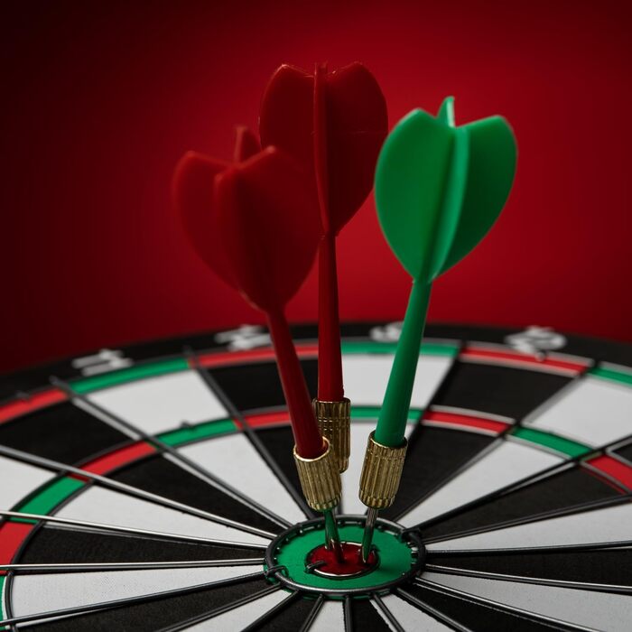 Мішень для дартсу, звичайна 38 см, двосторонній щит для дорослих та підлітків з 6 сталевими дротиками, круглий корпус для кріплення на стіну