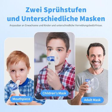 Інгалятор для дітей та дорослих, інгалятор-небулайзер, портативний інгалятор від респіраторних захворювань, що перезаряджається Ефективний, регульований розпилювач Низький рівень шуму, самоочищення