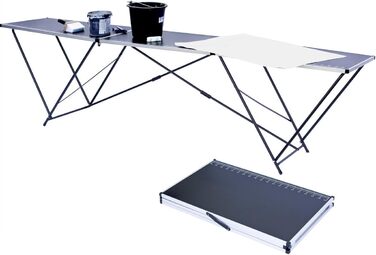 Складаний багатофункціональний стіл, багатоцільовий стіл, кемпінговий стіл, розкладний стіл, ринковий стіл, професійний стіл для обклеювання шпалерами, бічний столик для кемпінгу в саду, для фестивалів, ринків тощо (професійний стіл для обклеювання шпалер