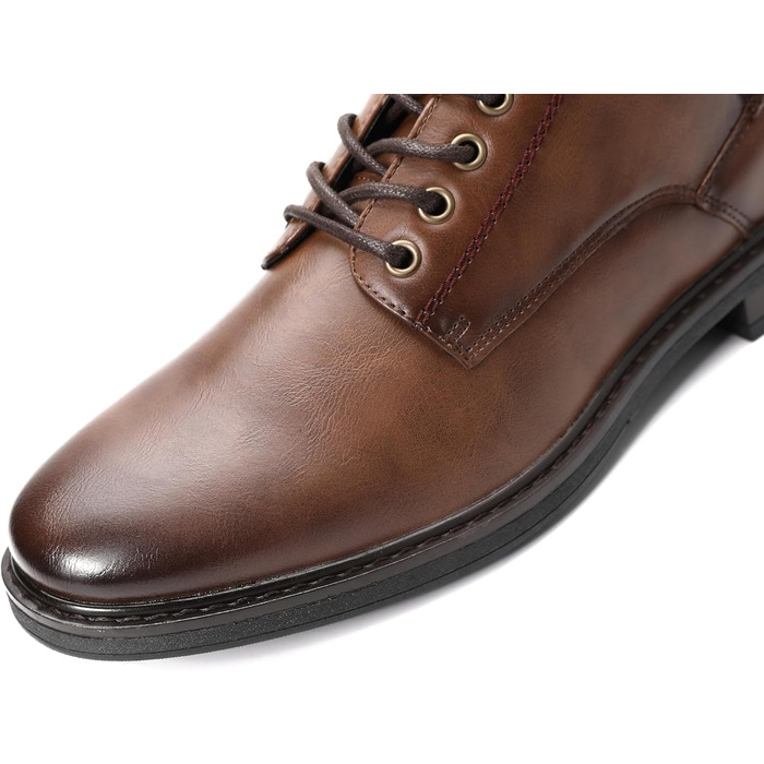 Чоловічі чоботи KNBR Класичні ботильйони зі шнурівкою та блискавкою для бізнесу, ділових поїздок коричневі 43 EU