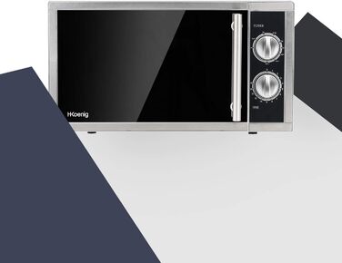 Мікрохвильова піч H.Koenig VIO7 з грилем / 9 програм / ємність 23 л / гриль потужністю 1000 Вт / мікрохвильова піч потужністю 900 Вт / срібло