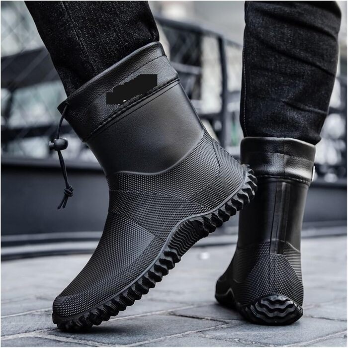 Чоловічі гумові чоботи, водонепроникні короткі гумові чоботи, садові чоботи, робоче взуття на низькому підборі, взуття для активного відпочинку на природі, колір 4, EU 40