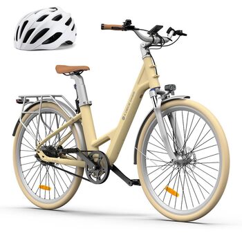 Електричний велосипед A Dece Oasis ADO 28 дюймів, E-Bike Air 28, акумулятор 345.00 Втгод, електровелосипед для жінок/чоловіків, 1 передача, датчик крутного моменту, ремінний привід, додаток ADO Smart, 3,5-дюймовий IPS-дисплей, жовтий