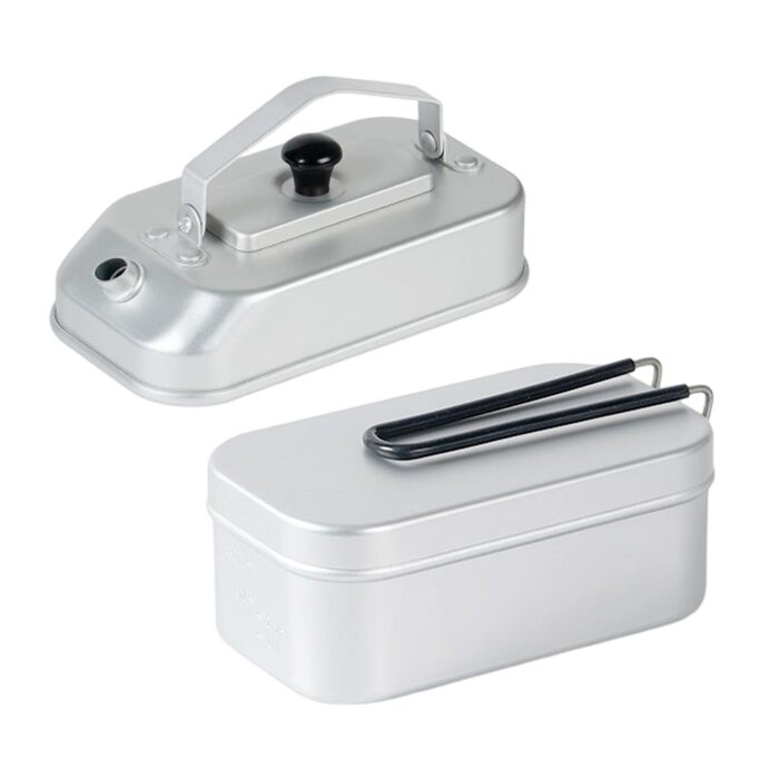 Портативний чайник із 2 предметів, тонкий, міцний посуд для використання на відкритому повітрі з функцією швидкого нагрівання для подорожей, чайник для приготування їжі