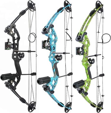 Набір складених луків SHARROW – мисливський лук 30–55 lb, регульований з стрілами, спортивний лук для дорослих, лівий/правий, синій