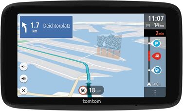 Навігаційна система TomTom Car Sat Nav GO Advanced (6-дюймовий екран, система уникнення заторів завдяки TomTom Traffic, оновлення карт світу, оновлення через Wi-Fi, система динамічного утримання смуги руху, вбудоване, двостороннє кріплення)