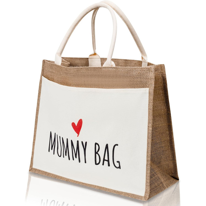 Затишна сумка з джутової тканини подарунок для мами, майбутньої мами або вагітної. Велика сумка для покупок з рафії джутова сумка