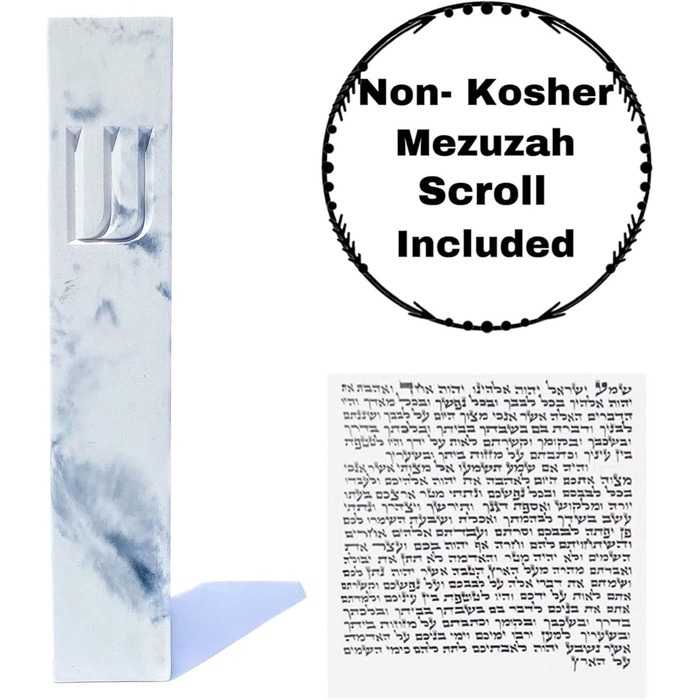 Сучасний захисний чохол A&S Mezuzah, дизайн Mezuzah, для захисту від прокручування, легке пілінг і прилипання, подарунок на новосілля та благословення дому (сірий, білий, 7 дюймів)