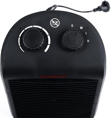 Чорний вентилятор-обігрівач HOTserie потужністю 2000 Вт з функцією обігріву та охолодження