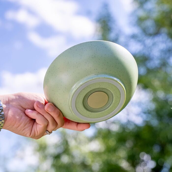 Магнітні миски silwy DOLOMIT Набір з 2 шт. Ø 16 см Магнітні пластикові миски з протиковзким кільцем Для автофургонів, кемпінгу та човнів Небиткі, легкі та нековзні Зроблено в Німеччині, зеленого кольору