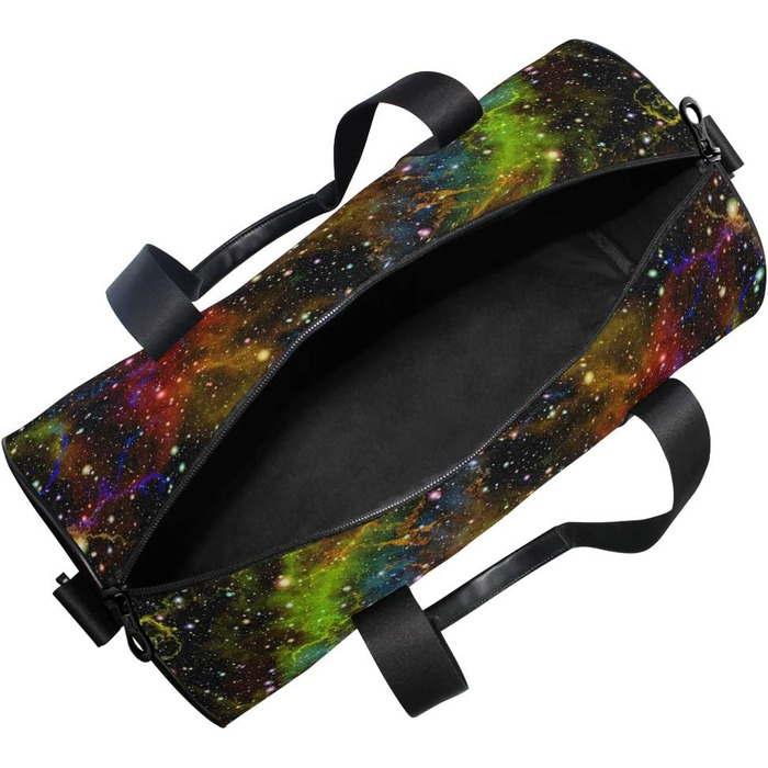Спортивна сумка з абстрактним, барвистим дизайном всесвіту веселка, туманність, галактика. Дорожня сумка-вікендер з міцного канвасу для чоловіків та жінок. Ідеально підходить для спорту, подорожей та на вихідні.