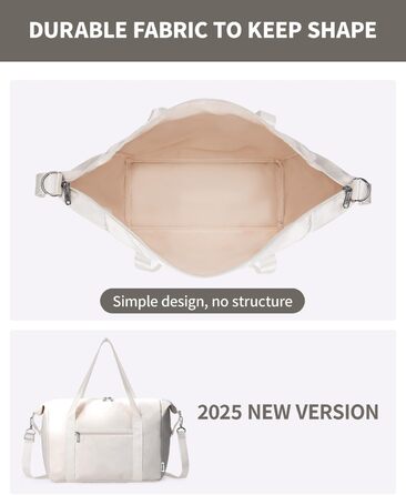 Ручна поклажа Narwey Ryanair 40x30x20 Дорожня сумка Сумка для ручної поклажі Спортивна сумка Водонепроникна сумка для вихідних у спортзал для жінок і чоловіків (бежева) A-beige Ryanair 40x30x20