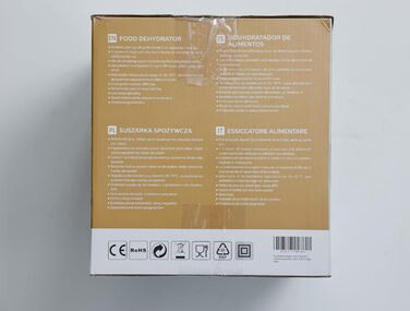 Дегідратор, дегідратор з регулятором температури, 240 Вт, 35-70 C, таймер на 99 годин, 5 вставок, дегідратор з нержавіючої сталі для м'яса, фруктів, овочів, дегідратор - без BPA