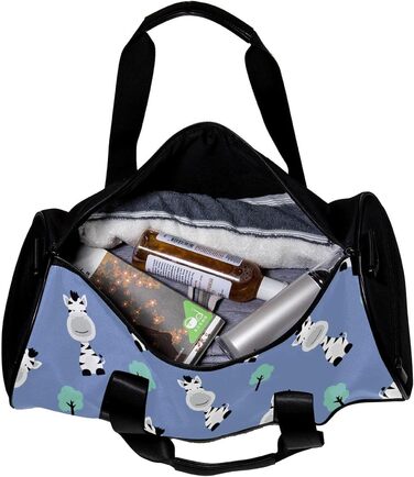 Спортивна сумка, маленька дорожня сумка, сумка для йоги, з милим принтом зебри та казковим деревом, фітнес-сумка для активного відпочинку, сумка-шопер