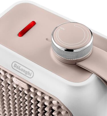 Настільний керамічний тепловентилятор De'Longhi Capsule Desk HFX10B03.PK, тихий міні-швидкий обігрівач, регульована решітка, захис