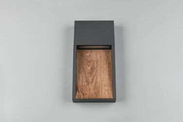 Стічний вуличний LED-світильник Trio Salmon 246960135, литий алюміній, антрацит/імітація дерева, з LED-лампою 11 Вт