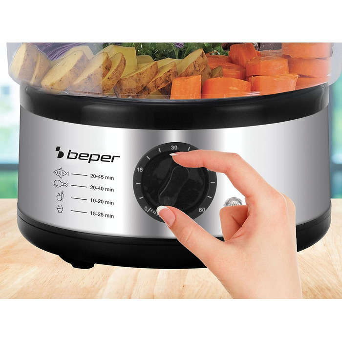 Багатофункціональний відпарювач 5 л, компактний акумулятор, таймер на 60 хвилин, потужність 400-500 Вт, - сріблястий і чорний 5 літрів