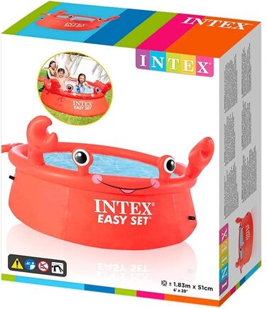 Наземний басейн Easy Set Round Crab, 880 л, ПВХ, червоний, 183x51 см, 26100NP