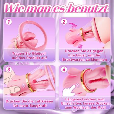 Вакуумний вібратор BSZUI рожевий, 10 режимів вібрації, стимулятор для сосків, грудей, клітора та анальної стимуляції