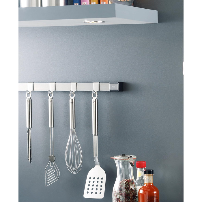 Компонентні, високоякісні гачки для підвішування кухонного посуду, нержавіюча сталь 18/10, можна мити в посудомийній машині, сріблястого кольору, 2-
