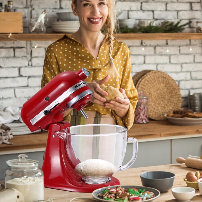 Скляна миска Gdrtwwh для міксера KitchenAid 4.5-5 кварт з нахиленою головкою, заміна на скляну миску KitchenAid Artisan Mixer (скляна чаша)