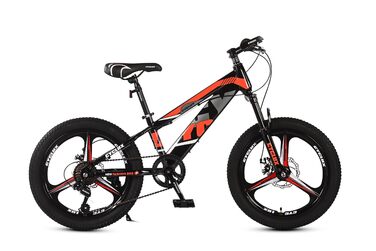 Дюймовий дитячий гірський велосипед для хлопчиків та дівчаток 7-швидкісні передачі Shimano передні та задні дискові гальма амортизаційна вилка міцна сталева рама дитячий велосипед, червоний, 20-