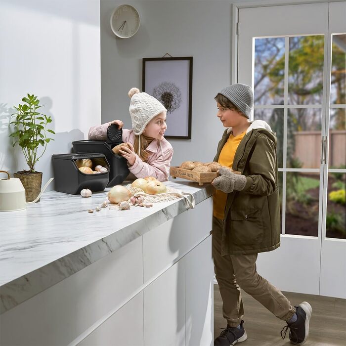 Інноваційний контейнер для картоплі з оптимальною циркуляцією повітря - зберігає до 5 кг картоплі - Штабелюється - можна мити в посудомийній машині, 8.3L -