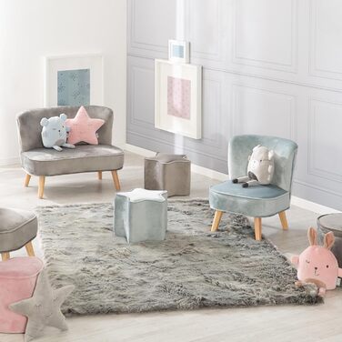 Дитяче крісло roba у модному ретро-стилі, світло-блакитне, (1 упаковка)