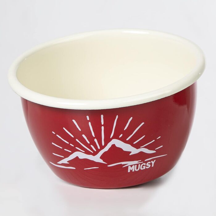 Емальована миска MUGSY, червона запіканка, гірський дизайн, емальований посуд, форма для духовки, для кемпінгу та активного відпочинку