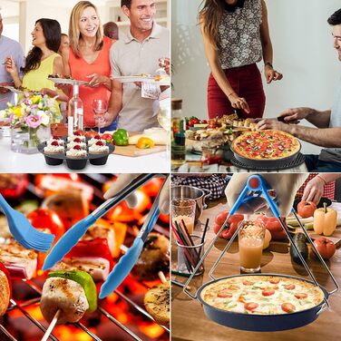 Аксесуари для фритюрниці YINGRACE 8 дюймів, набір аксесуарів 12 шт. для фритюрниці для Ninja 5.2 л, Tefal EY4018/EY401D 4.2 л, посуд 4.5 л, фритюрниця COSORI 4.7 л, без бісфенолу А, антипригарне покриття