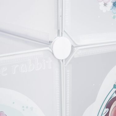 Дитячий стелаж Relaxdays, 2 вішалки для одягу, дверцята з тваринками, ВхШхГ 145x110x37 см, дитяча шафа зроби сам, білий