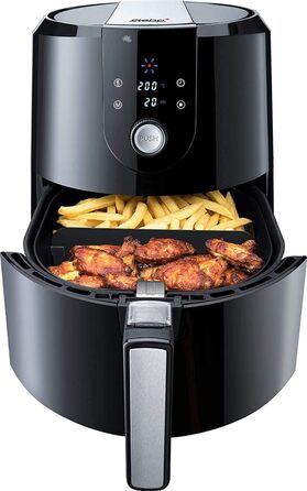 Аерофритюрниця Steba HF 5000 XL, 5.2 л, антипригарне покриття, функція підігріву, 7 автопрограм, 1800 Вт, чорна