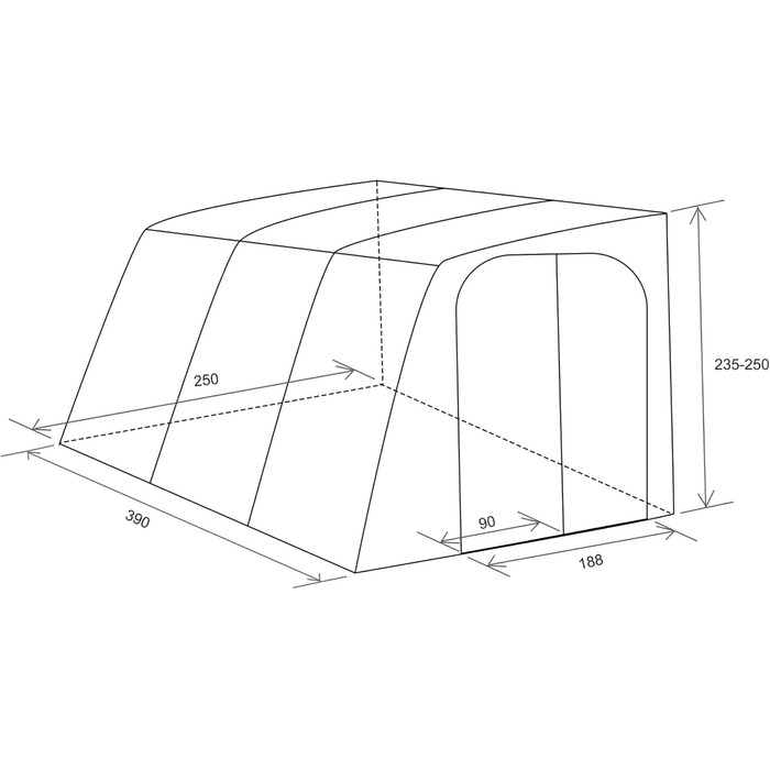 Склопластиковий тент Weekender для караванів та автофургонів (390 см)