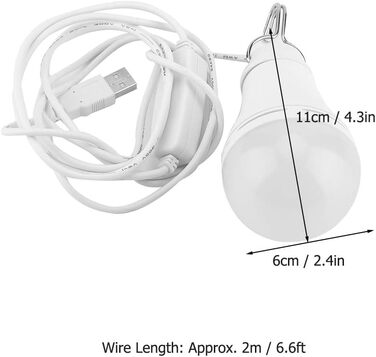 Лампочка, 2 шт. 5V світлодіодна лампочка, кемпінговий ліхтар, підвісна лампочка, аварійне освітлення, зовнішнє освітлення з простим вимикачем для походів