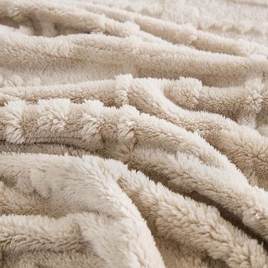 ПОСТІЛЬНА БІЛИЗНА WONGS Плюшева ковдра, Пухнаста, 150x200 см, Бежевий, Тепла флісова ковдра, М&39яка ковдра для дивана, Ковдра для ліжка, дивана, офісу, дівчаток, 150x200 см, Бежевий